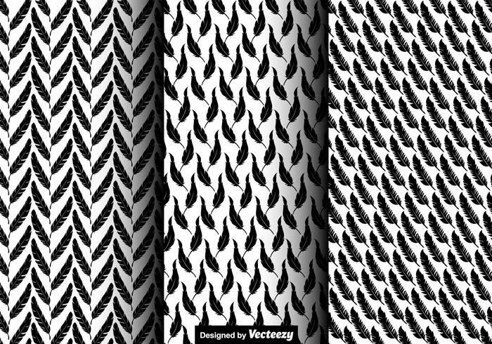 Vector Seamless Pattern Of Feather Iconos