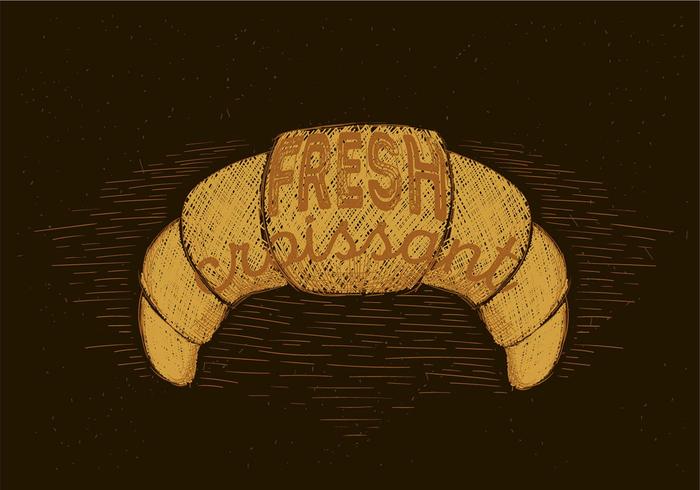 Free Hand Drawn Vector Croissant Illustration Free Hand Drawn Vector Croissant Illustration