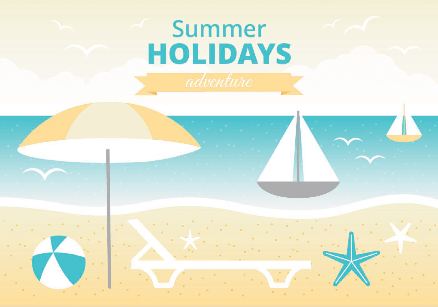 Download Free Summer Vacation Vector Greeting Card 148320 ...