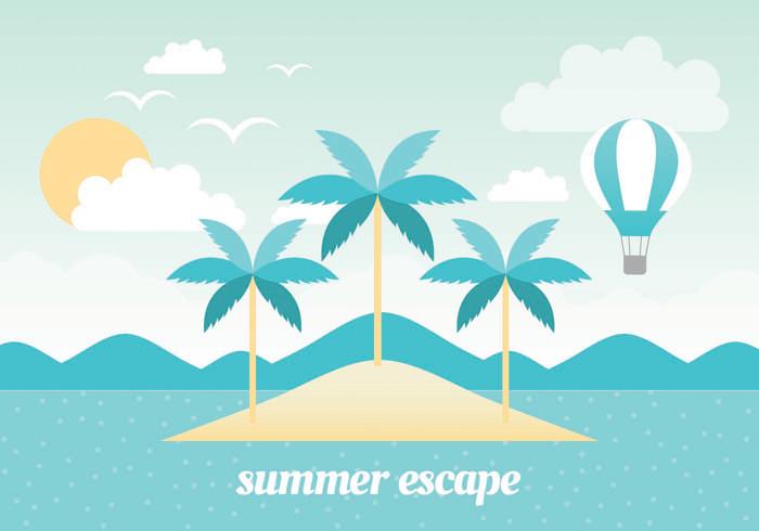 Free Summer Vacation Vector Landscape