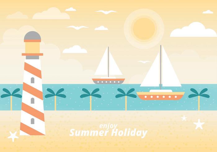 Free Summer Vacation Vector Landscape