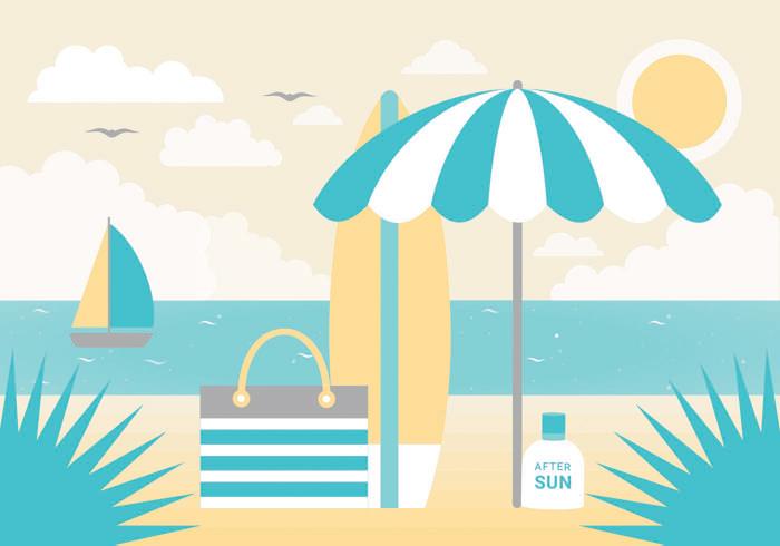 Free Summer Landscape Vector Greeting Card