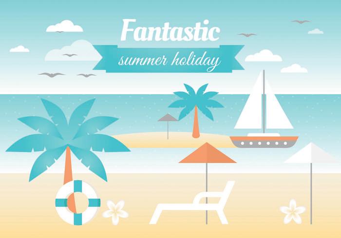 Free Summer Landscape Vector Greeting Card Free Summer Landscape Vector Greeting Card