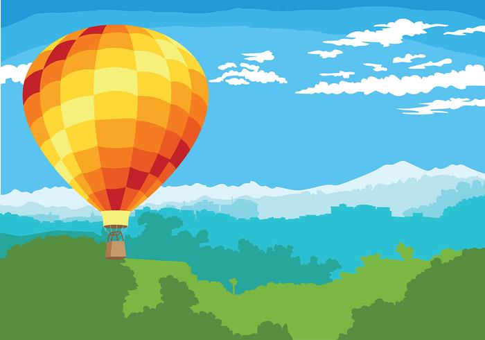 Hot Air Balloon Vector Background