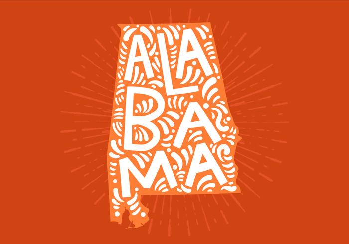 Alabama state lettering vector