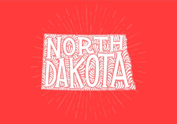 North Dakota state lettering vector