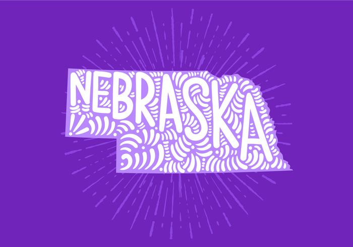 Letras del estado de Nebraska vector