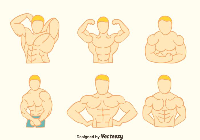 Hand Drawn Body Building Vectors