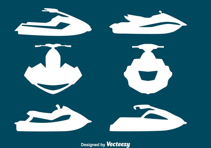 Jet Ski Silgouette Collection Vectors