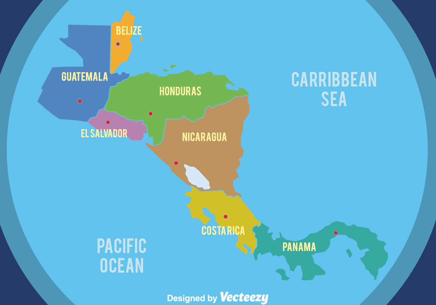 Nice Central America Map Vector 148401 Vector Art At Vecteezy