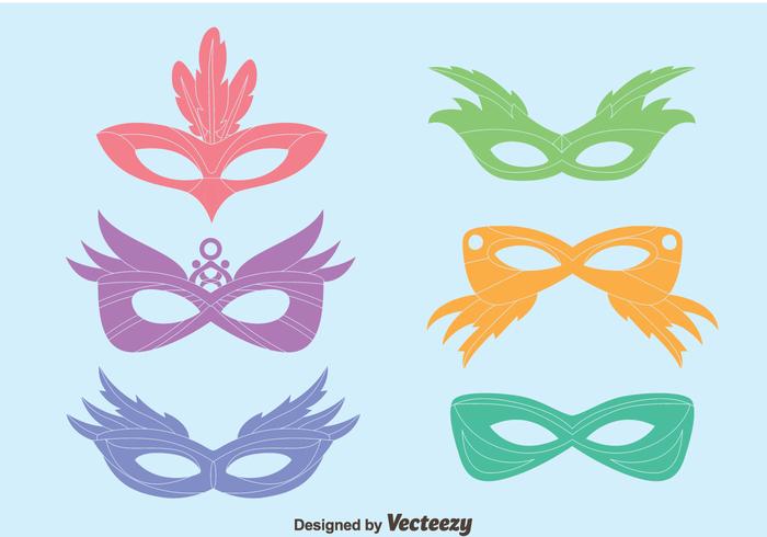 Colorful Masquerade Mask Vectors