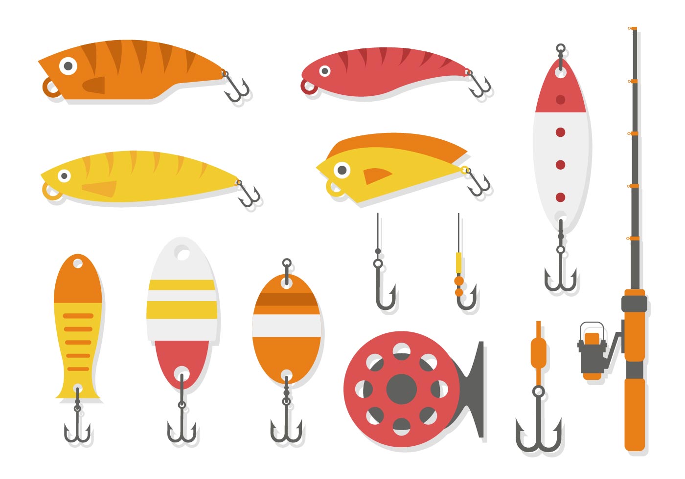 Vector Of Fly Fishing Lures Hook 125349 Vector Art at Vecteezy