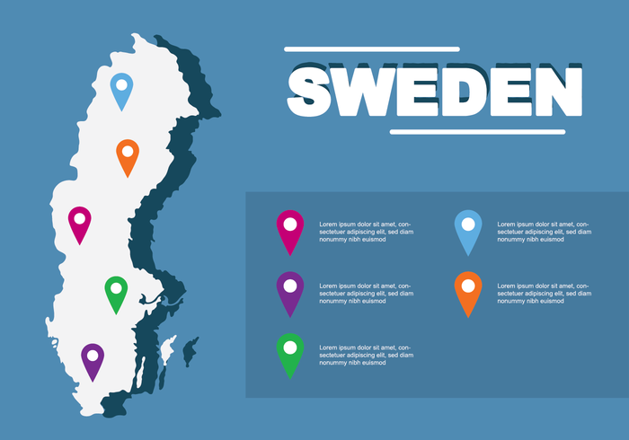 Vector de mapa de Suecia