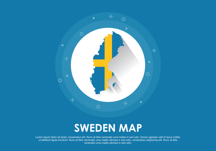 Suecia Mapa Ilustración vector