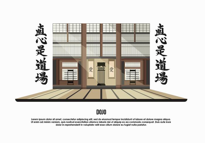 Dojo Room Background Vector Illustration