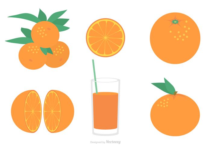 Flat Clementine Vector Set