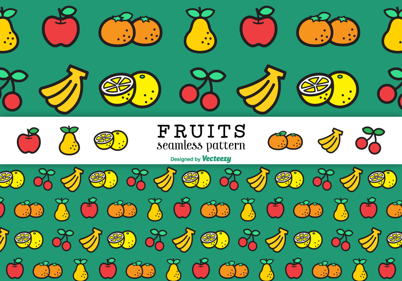 Flat Line Fruits Vector Seamless Pattern 148477 Vector Art at Vecteezy