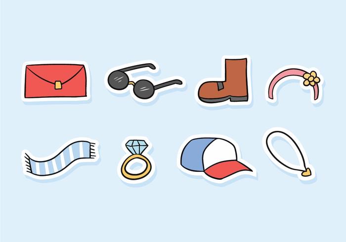 Accesorios Doodle Icon Pack vector