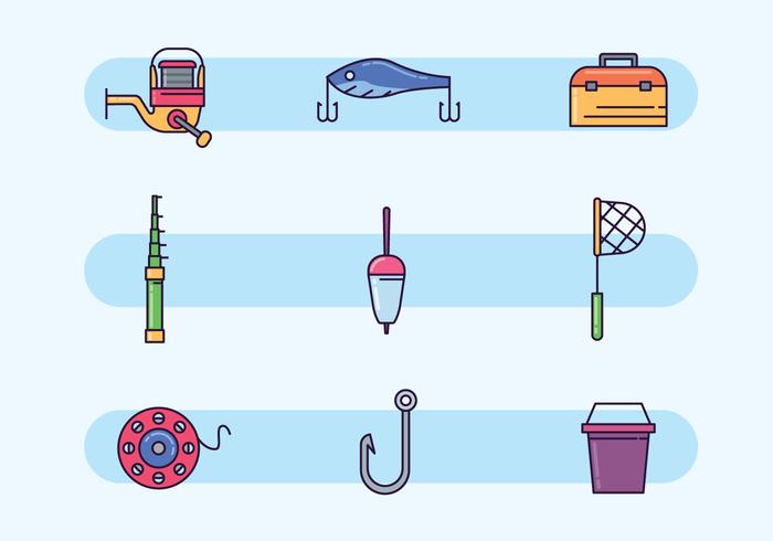 Colorful Fishing Equipment 148491 Vector Art at Vecteezy