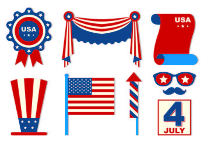 Set Of Independence Day Icons vector