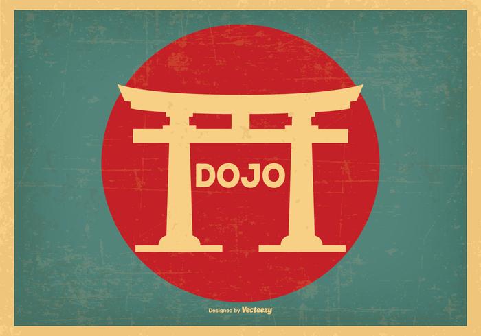 Retro Estilo Dojo Ilustración vector