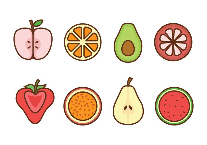 Conjunto de iconos de frutas vector