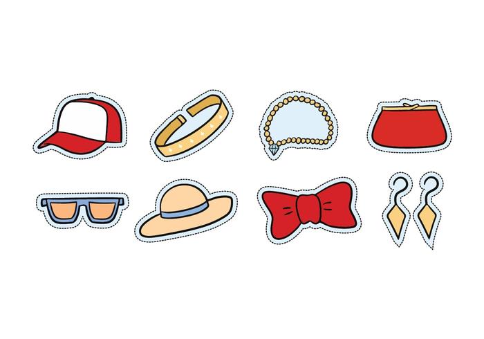 Accesorios de moda Icon Set vector