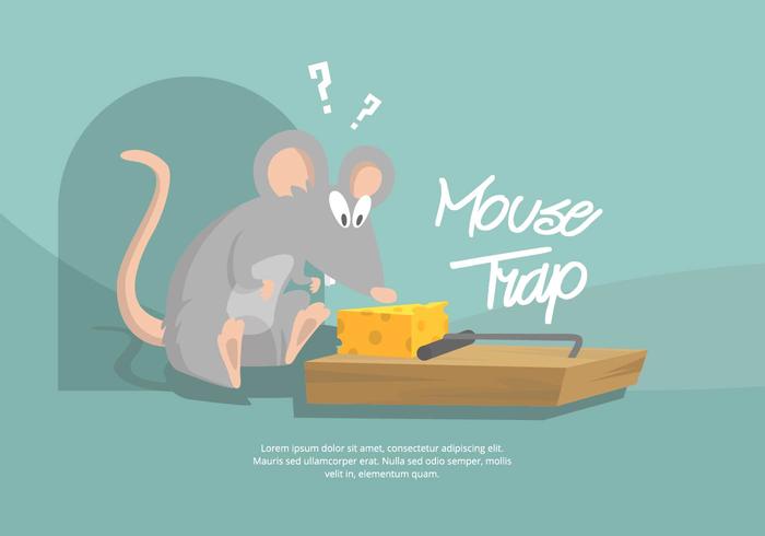 Ilustración de trampa de ratón vector