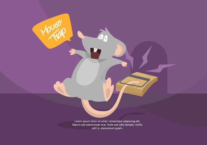 Ilustración de trampa de ratón vector