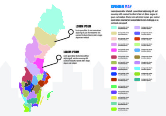 Suecia Mapa Infografía vector