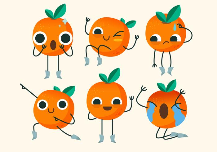 Clementine Cute Carácter Pose Vectorial vector