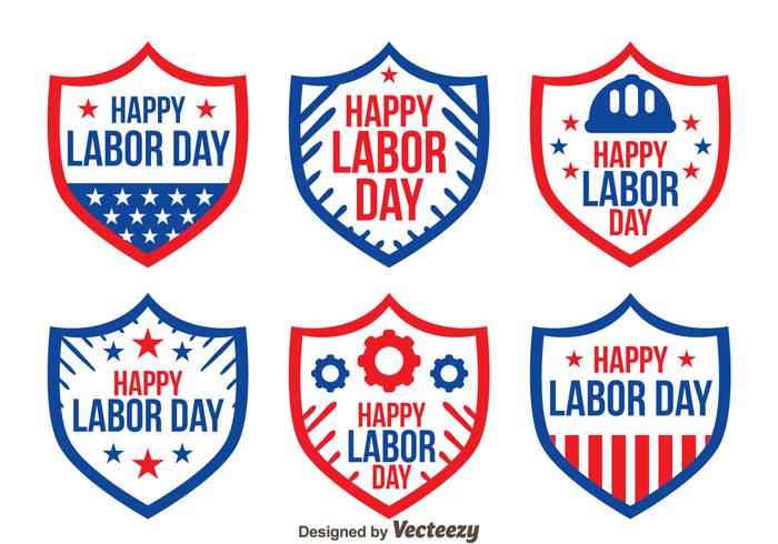 Shield Badge Labor Day Vectors Shield Badge Labor Day Vectors