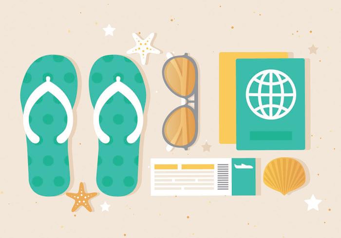 Free Flat design Vector Summer Elements Free Flat design Vector Summer Elements