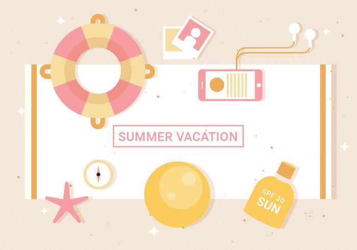 Free Flat Vector Summer Elements Free Flat Vector Summer Elements