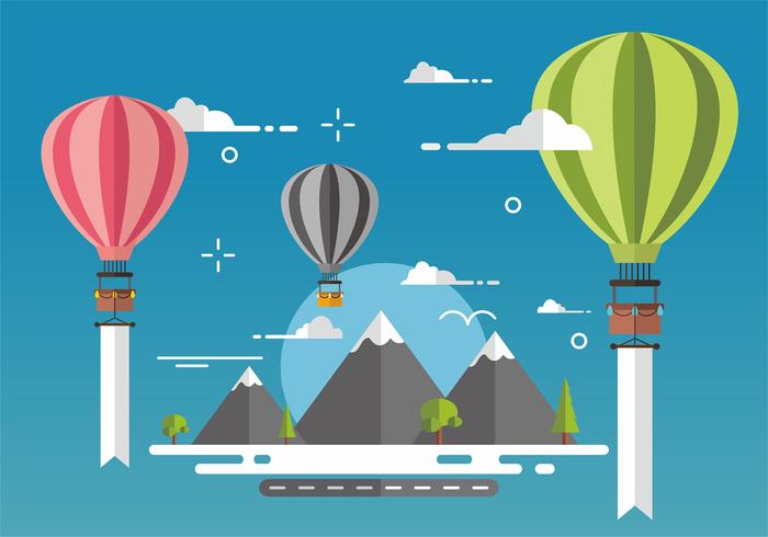 Hot Air Balloon Vector Design Background 