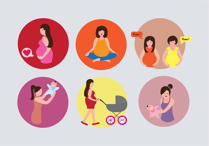 Maternity Icon Illustration Vectors