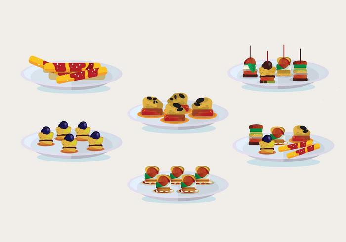 Canapes Plate Vectors