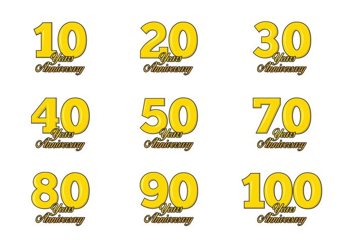 Anniversary label collection vector