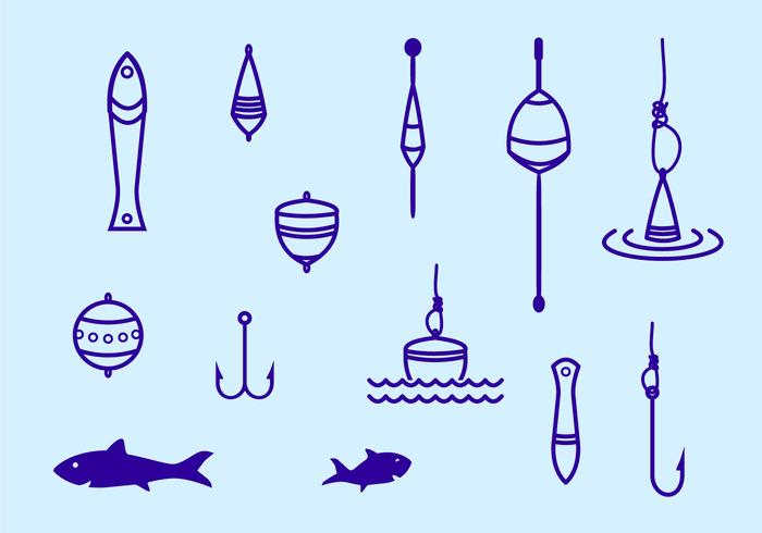 Fishing Tackle Stroke Icon vector