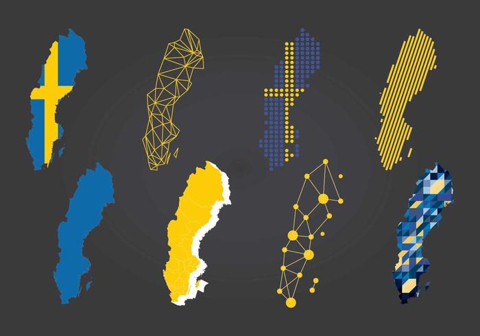 Kind of Sweden Maps Vector