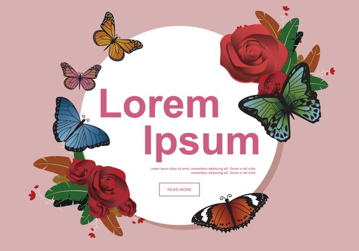 Free Mariposa With Floral Illustration Free Mariposa With Floral Illustration