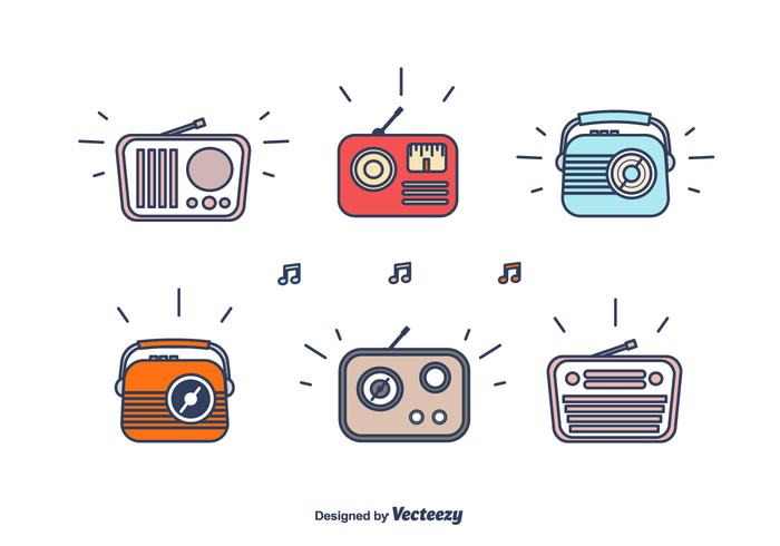 Retro Cartoon Radio Set vector