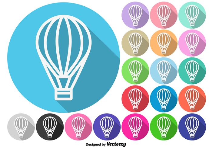 Hot Air Balloon Buttons Vector Set