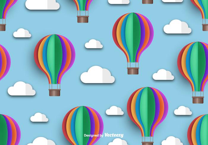 Hot Air Balloon Icon Beautiful Seamless Pattern vector