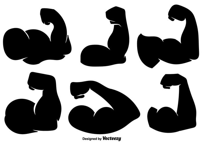 Vector Flexing Arm Icon Vector Set