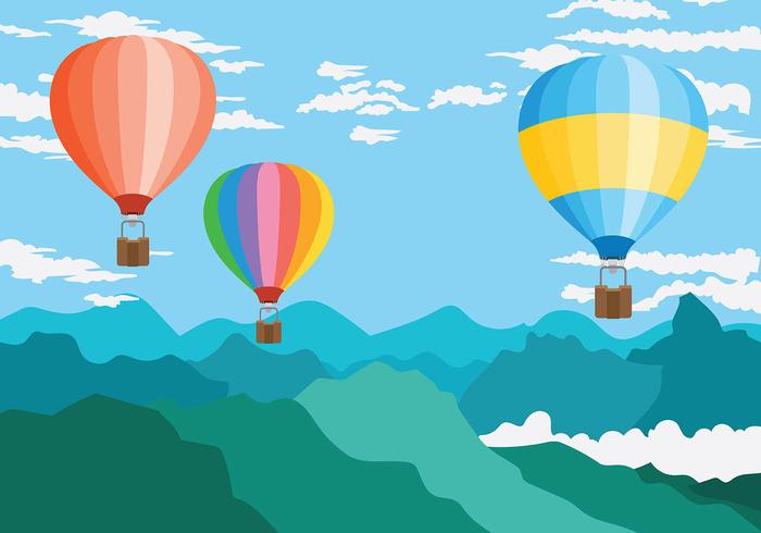 Hot Air Balloon Vector Background