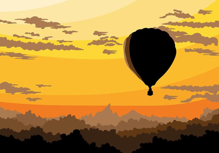 Hot Air Balloon Vector Background