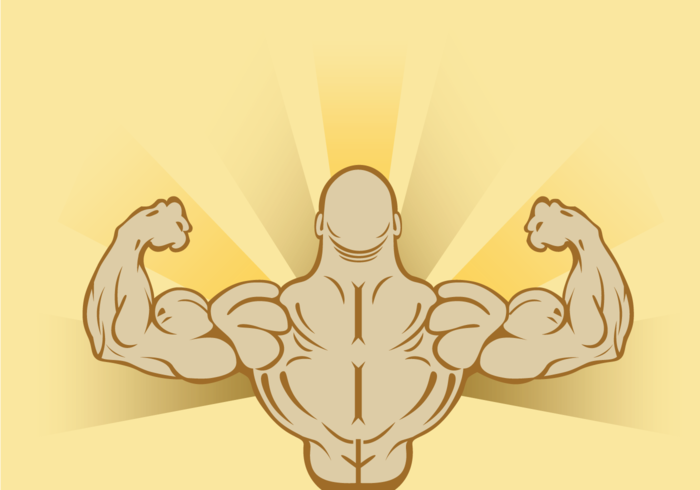 Flexing Man Background Vector 