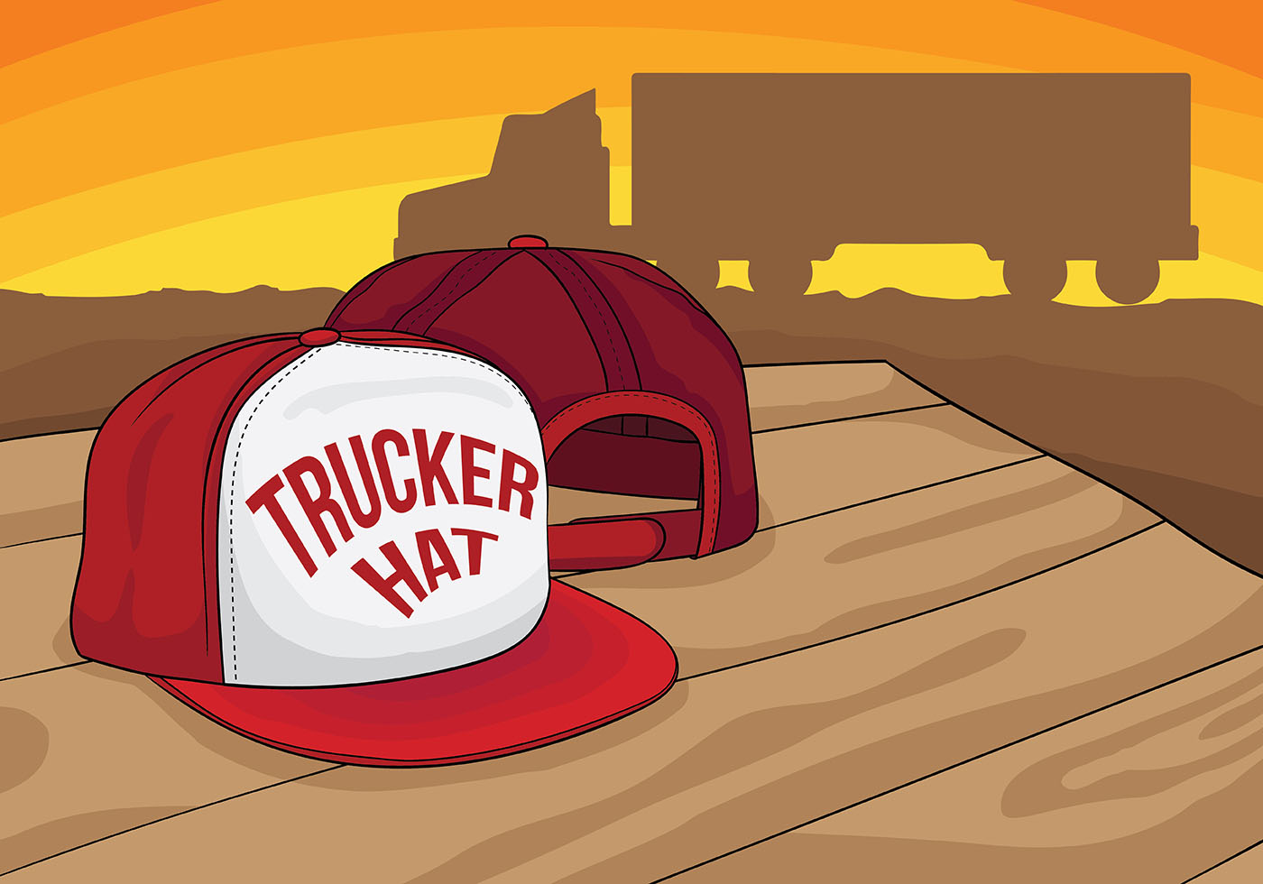 Truckerhat Free Vector Art - (3 Free Downloads)