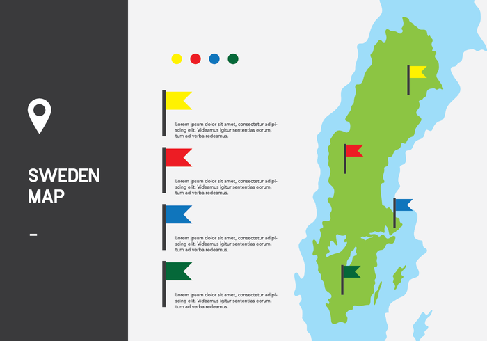 Vector de mapa de Suecia